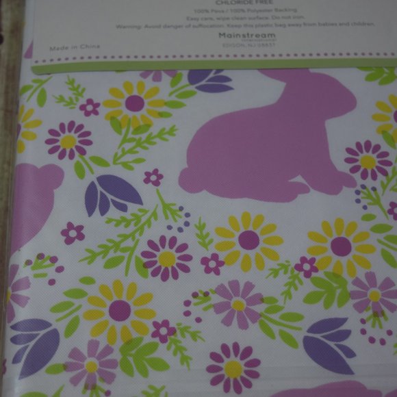 Mainstream Pink Bunny Peva Tablecloth Easy Care - Picture 5 of 5